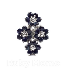 Cargar imagen en el visor de la galería, Sapphire Quadruple Flowers Rings in Sterling Silver