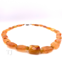 Load image into Gallery viewer, Fire Agate Faceted Flat Necklace