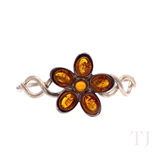 Cargar imagen en el visor de la galería, Amber Flower Bracelet in Stelring Silver