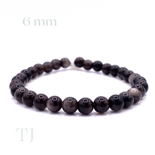 将图片加载到图库查看器,Silver Sheen Obsidian Bead Bracelet