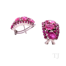 Cargar imagen en el visor de la galería, Ruby Curve Earrings in Sterling Silver