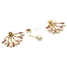 Load image into Gallery viewer, Freshwater Pearl Earrings in Sterling Silver (gold color coated)