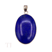 Load image into Gallery viewer, Lapis Lazuli Oval Pendant in Sterling Silver