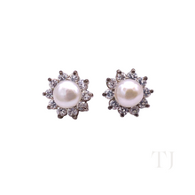 Load image into Gallery viewer, Freshwater Pearl with Diamonique Earrings