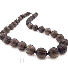Load image into Gallery viewer, Smoky Quartz Faceted Bead Necklace in 925