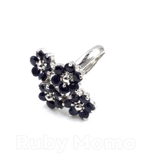 Cargar imagen en el visor de la galería, Sapphire Quadruple Flowers Rings in Sterling Silver