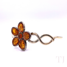 Cargar imagen en el visor de la galería, Amber Flower Bracelet in Stelring Silver