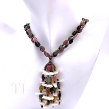 Load image into Gallery viewer, Multi-Colored Tourmaline Nugget Necklace