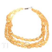 Load image into Gallery viewer, Citrine chip 3 layered necklace with sterling silver lobster clasp