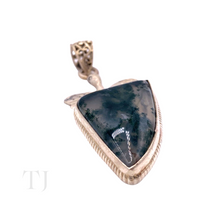 Load image into Gallery viewer, Moss Agate Pendant in Sterling Silver