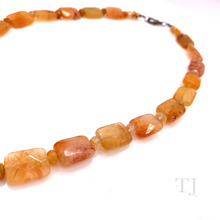 Load image into Gallery viewer, Fire Agate Faceted Flat Necklace
