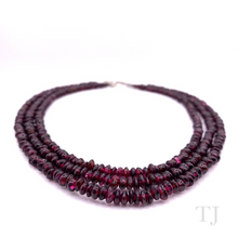 Load image into Gallery viewer, Garnet Chip 3 Layered Necklace