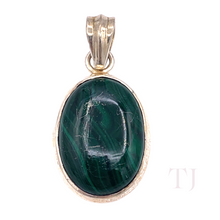 Load image into Gallery viewer, Malachite Cabochon Pendant in Sterling Silver