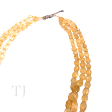 Load image into Gallery viewer, Citrine chip 3 layered necklace with sterling silver lobster clasp
