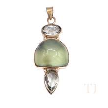 Загрузить изображение в средство просмотра галереи, Prehnite with Green Amethyst Pendant in Sterling Silver