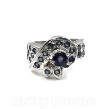 Cargar imagen en el visor de la galería, Sapphire Twist Ring in Sterling Silver