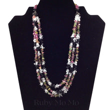 Load image into Gallery viewer, Tourmaline, Clear Quartz & Black Onyx 3 layered Necklace