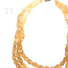 Load image into Gallery viewer, Citrine chip 3 layered necklace with sterling silver lobster clasp