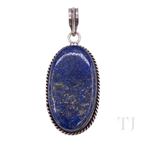 Load image into Gallery viewer, Lapis Lazuli Pendant in Sterling Silver Coated