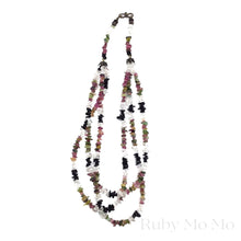 Load image into Gallery viewer, Tourmaline, Clear Quartz & Black Onyx 3 layered Necklace