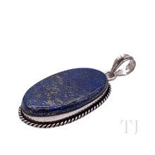 Load image into Gallery viewer, Lapis Lazuli Pendant in Sterling Silver Coated
