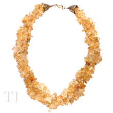 Load image into Gallery viewer, Citrine chip twisted layered necklace with lobster clasp