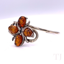 Load image into Gallery viewer, Amber Flower with 925 Silver