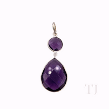 Cargar imagen en el visor de la galería, Amethyst Faceted Pendant in sterling silver