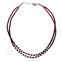 Load image into Gallery viewer, Garnet with Pearl Chip 2 Layered Necklace
