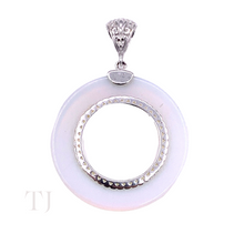 Load image into Gallery viewer, Opalite Circle Pendant in Sterling Silver