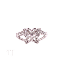 Load image into Gallery viewer, Diamonique Butterfly Ring in Sterling Silver