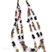 Load image into Gallery viewer, Tourmaline, Clear Quartz & Black Onyx 3 layered Necklace