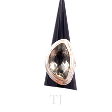 Load image into Gallery viewer, Green Amethyst Semi-circle Ring in Sterling Silver