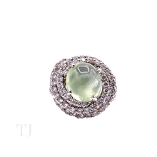 Load image into Gallery viewer, Prehnite Circle Cabochon RIng in Stelring Silver