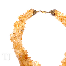 Load image into Gallery viewer, Citrine chip twisted layered necklace with lobster clasp
