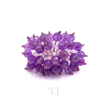 Load image into Gallery viewer, Front view of Amethyst Braided Rope Ring