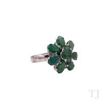 Загрузить изображение в средство просмотра галереи, Emerald Flower Ring in Sterling Silver