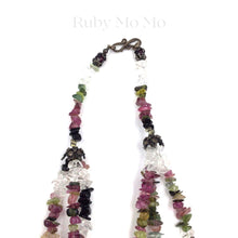 Load image into Gallery viewer, Tourmaline, Clear Quartz & Black Onyx 3 layered Necklace