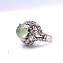 Load image into Gallery viewer, Prehnite Circle Cabochon RIng in Stelring Silver