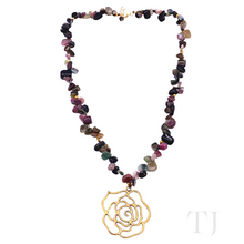 Load image into Gallery viewer, Multi-colored Tourmaline Nugget Necklace with Pendant