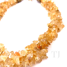 Load image into Gallery viewer, Citrine chip twisted layered necklace with lobster clasp