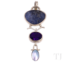 Загрузить изображение в средство просмотра галереи, Multi Gemstones Pendant in Sterling Silver