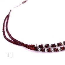 Load image into Gallery viewer, Garnet with Pearl Chip 2 Layered Necklace
