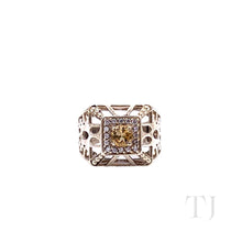 Cargar imagen en el visor de la galería, Citrine Round Cut in Sterling Silver Square Frame