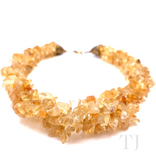 Load image into Gallery viewer, Citrine chip twisted layered necklace with lobster clasp