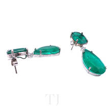 Load image into Gallery viewer, Emerald Doublet Faceted Cut Hanging Earrings