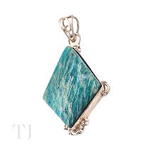 Load image into Gallery viewer, Larimar Rhombus Shape Pendant in Sterling Silver