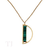 Load image into Gallery viewer, Sterling Silver Necklace with Malachite Pendant