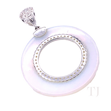 Load image into Gallery viewer, Opalite Circle Pendant in Sterling Silver