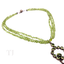 Load image into Gallery viewer, Peridot Chip Necklace with Pendant in Sterling Silver